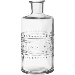 NaDeco Glasflasche Porto Glasklar 14,5 cm, kleine Vase für eine Blüte | Schmale Form mit engem Hals, 14,5 cm hoch bei 7,5 cm Durchmesser, ungefaerbtes klares Glas und standfest