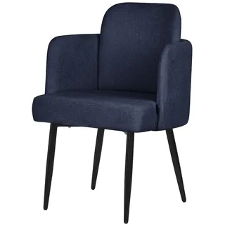 ML-Design Esszimmerstuhl Dunkelblau Polyester Rattan