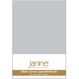 Janine Spannbetttuch 5007 Mako Jersey 140/200 bis 160/200 cm Silber Fb. 18