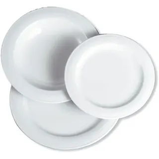 6 x Speiseteller mit Fahne, Durchmesser: 26 cm, Form Thomas TREND, Porzellan, uni weiss