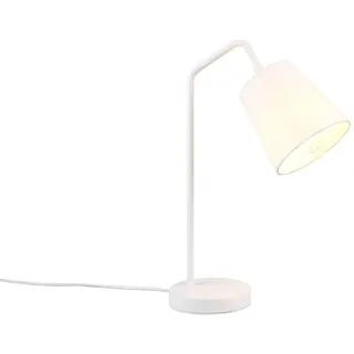 Reality Leuchten LED Nachttischlampe, Dimmfunktion, LED wechselbar, Warmweiß, Groß-e Lese Tisch-Lampe Bett, Weiß für die Fensterbank, Höhe 45cm weiß