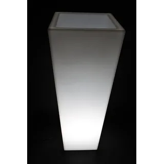 point-garden Blumenkübel Pflanzkübel Pflanzgefäß weiß beleuchtet Höhe 120cm