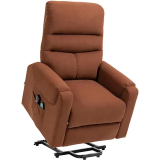 Homcom Fernsehsessel mit Aufstehhilfe Elektrisch Polyester 83 x 110 x 93 cm Braun