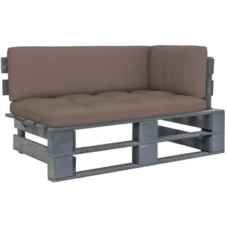 vidaXL Gartenlounge Paletten Ecksofa grau