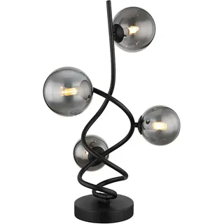 GLOBO Tischlampe Rauchglas Schwarz 4 St.