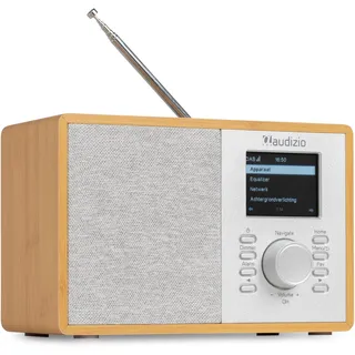 Audizio Cosa WLAN Internetradio klein - DAB+ Digitalradio mit Bluetooth - Kompaktes Küchenradio, Radiowecker, Farbdisplay & Kopfhöreranschluss - Hellbraun