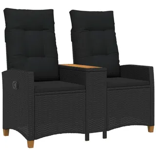 vidaXL Liegebank mit Tisch 126 x 65 x 112 cm Schwarz