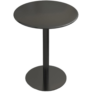 TAUODUYY Kleiner runder Tisch aus Eisen, Kleiner Esstisch for den Innen- und Außenbereich, Kaffeestube/Milchteeladen/Stehtisch, Heimbalkon/Schlafzimmer-Freizeittisch (Color : Black, Size : 60X73CM)