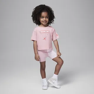 Jordan Mini Me Toddler Flight Bike Shorts-Set - Pink, 3T