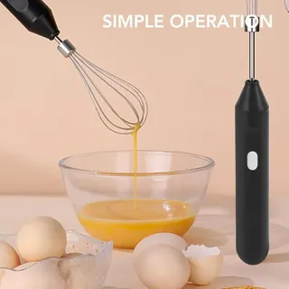 Kabelloser Elektrischer Mixer, Tragbarer Elektrischer Schneebesen Für Die Hausküche (schwarz)
