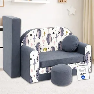 millybo Kindersofa Kinder Couch mit Schlaffunktion ausklappbar 3in1 Kinder Sofa Spielsofa mit Bettfunktion Mädchen Jungen Sitzsack Minisofa Schlafsofa Kinderzimmer Schlafsessel (AX1)