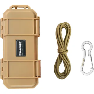 Harnds wasserdichte Aufbewahrungsbox mit Schwamm Stoßfest und Druckfest Dichtungsstruktur Wild Survival Storage Box für Camping, Bootfahren und Wassersport (Warmer Sand.17,6x8x4 cm)