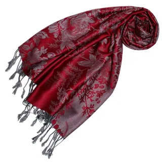 Lorenzo Cana Designer Pashmina hochwertiger Marken-Schal floral gewebtes Blumen Muster Damast - Webart 70 x 180 cm Modal Schaltuch Schal Tuch Jacquard 93232 - 68 x 180 cm