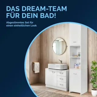 CASARIA Badmöbel Set Badhochschrank Unterschrank