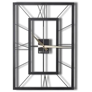 Quadratische Wanduhr, Metall, dekorativ, 49 x 34,5 cm