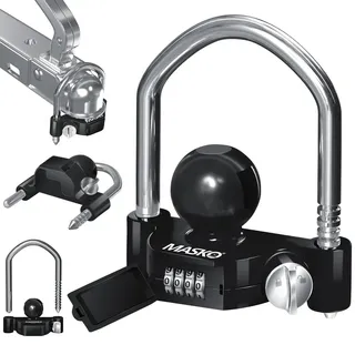 Masko MASKO® Anhängerschloss Zahlenschloss mit Zahlencode Diebstahlschutz Stahl Schwarz