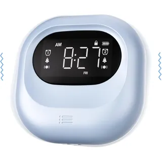 Mesqool Vibrationswecker für Tiefschläfer,Batteriebetriebener Wecker unter dem Kopfkissen,Einstellbare Vibration,Drahtlos,Doppel Alarm,Hintergrundbeleuchtung, Tragbare Digitaluhr für Horgeschädigte