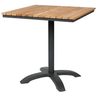 Cinas Bistrotisch 70 x 70 x 74 cm Anthrazit/Teak