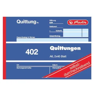 Herlitz Formularbuch Quittung A6 Gelb