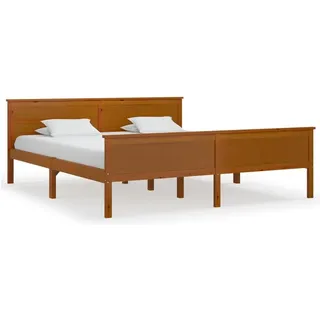 vidaXL Massivholzbett 180 x 200 cm Honigbraun