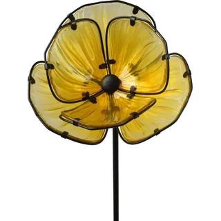 Kaemingk Gartenstecker Blume Glas 91 cm Gelb