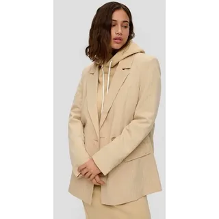 QS Jackenblazer Indoor-Blazer Oversized Blazer mit Nadelstreifen beige M (38)