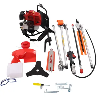 52ccm 5-in-1 Rucksack-Mehrzweck-Freischneider, Benzin-Rasentrimmer, Heckenschere, Teleskop-Heckenschere, Gartenschere, Mehrzweck-Gartengerät