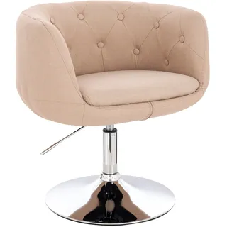 Svita Cocktailsessel Panama Stoff 55 x 78 x 61 cm Beige höhenverstellbar