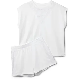 Tchibo - Shorty-Pyjama-Set - Damen - Gr. XS - weiß
