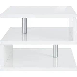 Home affaire Couchtisch ZETA- Kaffeetisch, Sofatisch, Wohnzimmertisch, Breite ca. 55 cm, Made in Italy, mit Ablagemöglichkeit, 55x55 cm weiß