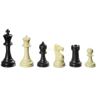 Philos Schachfiguren Nerva, Königshöhe 95 mm, Kunststoff, gewichtet, schwarz creme, im Polybeutel