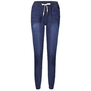 AFAZ New Trading UG Loose-fit-Jeans Frühlings- und Sommer-Damenjeans mit Schnürung und gewaschenem Saum M