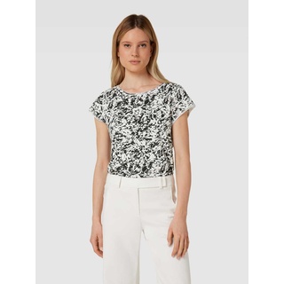 T-Shirt mit floralem Muster, Black, XL