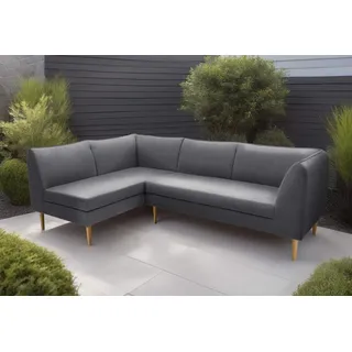 DOMO collection Ecksofa Filho, individuell erweiterbar, Breite 241cm, outdoor geeignet, L-Form für Terrasse, Garten und Balkon, speziell für Outdoor grau