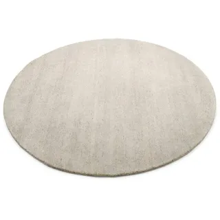 Linea Natura Wollteppich Silverström, Grau, Textil, Uni, rund, für Fußbodenheizung geeignet, Teppiche & Böden, Teppiche, Naturteppiche
