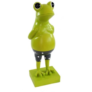 colourliving Tierfigur Frosch Dekofigur lustiger Badefrosch 44 cm grün Gartenfigur Frosch, handbemalt, lustiges Erscheinungsbild, 4 Filzplättchen grün|schwarz