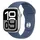 GPS 42 mm Aluminiumgehäuse silber Sportarmband denim