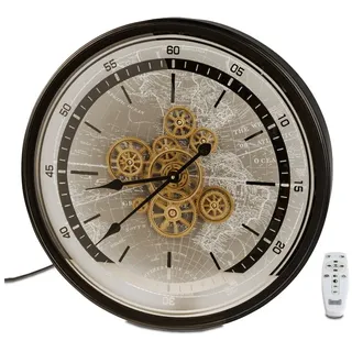 formano Wanduhr (LED Licht, Schwarz, Zahnräder, H: cm) schwarz