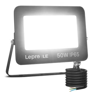 Lepro 50W LED Strahler Außen, 4250LM Superhell Außenstrahler IP65 Wasserdicht Fluter 5000K Kaltweiß Scheinwerfer, Flutlicht Aussenleuchte für Garten, Garage, Hotel, Sportplatz, Keine Bewegungsmelder