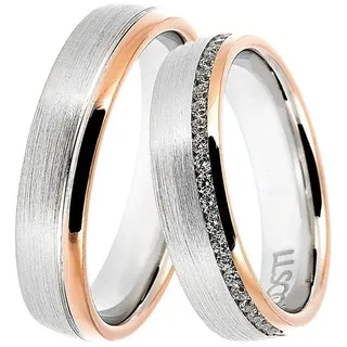 DOOSTI Trauring Schmuck Geschenk Silber 925 Trauring Ehering Partnerring LIEBE, Made in Germany - wahlweise mit oder ohne Zirkonia goldfarben|silberfarben 54