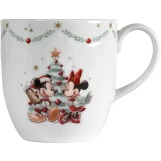 Fyrklövern Micky & Minnie Kaffeetasse Disney, 350 ml, Porzellan, Spülmaschinenfest, Weihnachten, Weiß