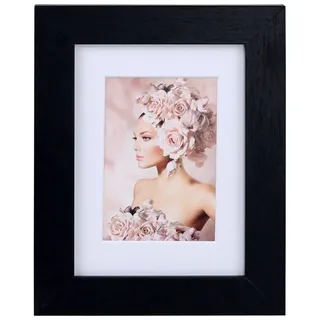 IDEAL TREND Bilderrahmen Bilderrahmen Holz Rahmen Plexi Acryl Collage Wanddeko Poster quadratis, für 1 Bilder (1 St), MDF Bilderrahmen mit Passepartout und Kunststoffglas schwarz Rechteckig | 13 cm x 18 cm | 13x18