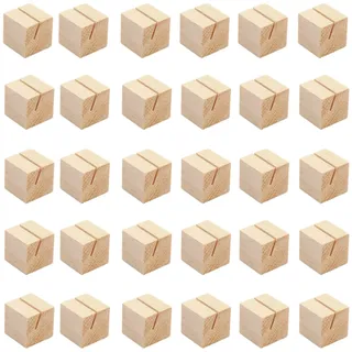 30 Stück Tischkartenhalter aus Naturholz, Würfel-Fotohalter, Tische, Holz, Kartentischschilder, Hochzeiten, langlebig, Heimdekoration, Partys, Büro, Bildständer