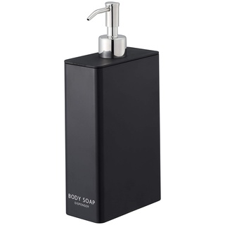YAMAZAKI Soap Dispenser Home Body Seifenspender – Moderne Flaschenpumpe für die Dusche | Kunststoff | Spender, ABS-Harz, Edelstahl, Polyethylen, Schwarz, One Size