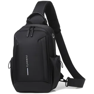 FANDARE Herren Brusttasche Männerhandtasche Umhängetasche Herren Brustbeutel City Bag Shoulder Bag Men Herrenhandtasche Crossbody Bag Schultertasche für Reise Crossbody Pack Wasserdicht Schwarz