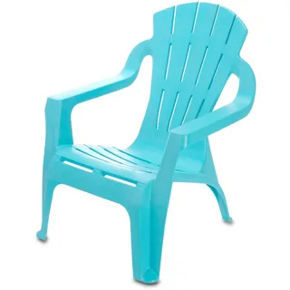 Spetebo Kinder Lounge Gartenstuhl aus Kunststoff - blau - Robuster Garten Loungesessel für Kleinkinder - Monoblock Stuhl Kinderstuhl Spielstuhl Sitz Möbel stapelbar