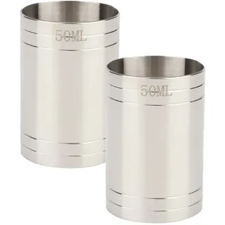 2 x Fingerhut-Weinmessbecher, Edelstahl, Spirituosen-Messbecher für Bar/Küche/Café (50 ml)