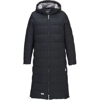 Blue Wave Damen Steppmantel Kaike mit verstellbarer Kapuze - Lange Steppjacke mit Innenfutter in Schwarz Größe 40 - 40