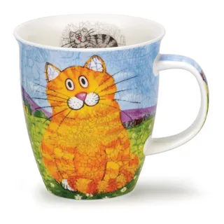 Dunoon Tasse Happy Cats rot Nevis 0,48 l fine bone china Porzellan, 1-tlg.