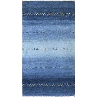 Gabbeh Teppich Loribaff 2 300 x 400 cm Wolle Blau